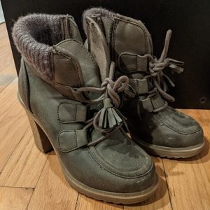 Fall Olive Green Ankle Booties